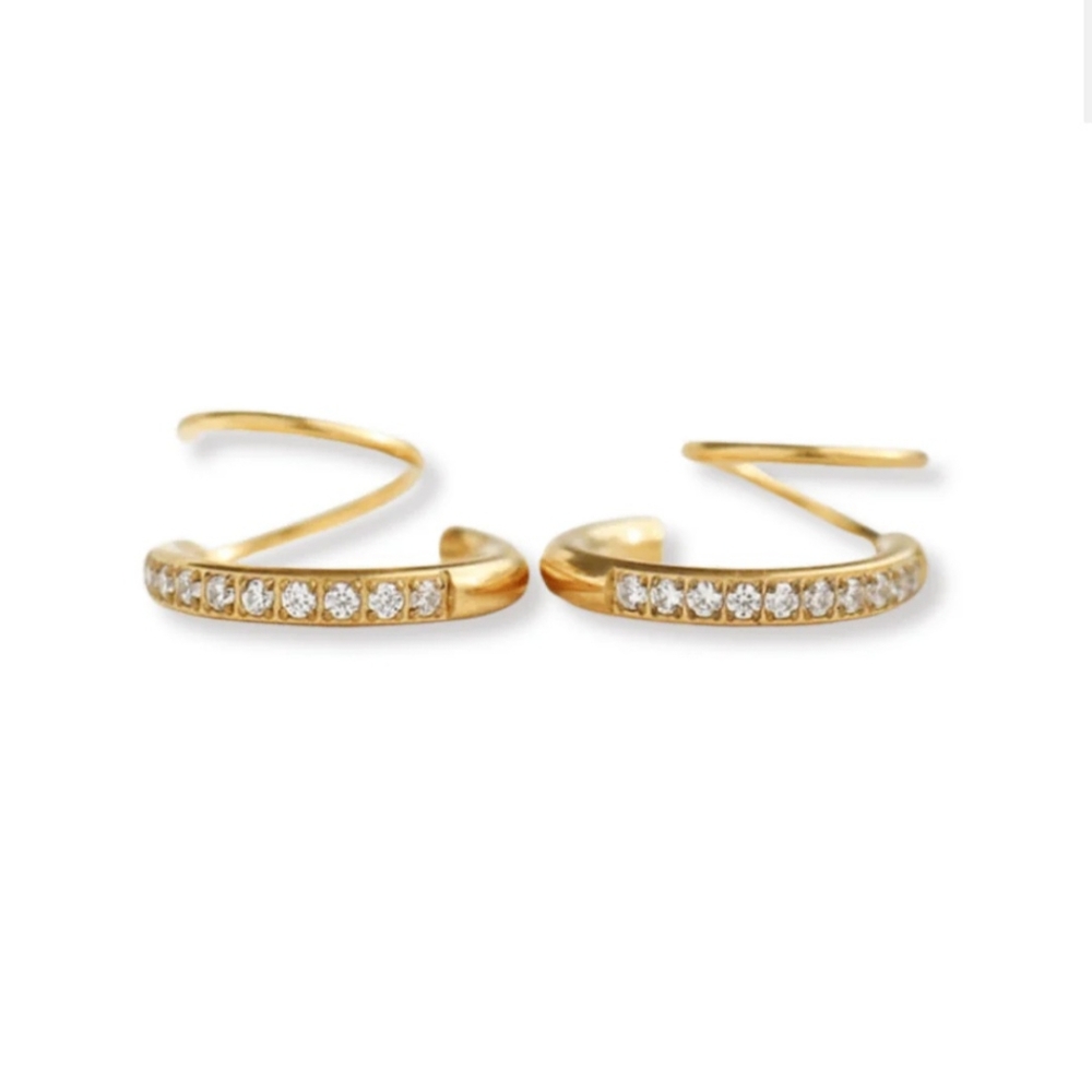 18K Gold Plated Stainless Steel Double earring